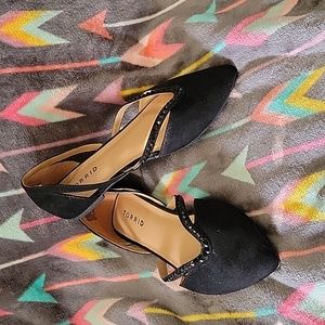 Torrid Pointed Toe Black Rhinestone Flats